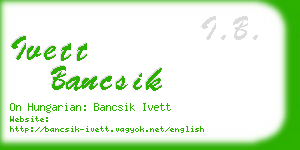 ivett bancsik business card